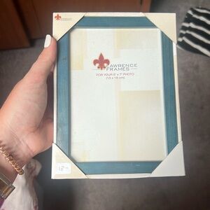 New with tags, blue wood photo frame